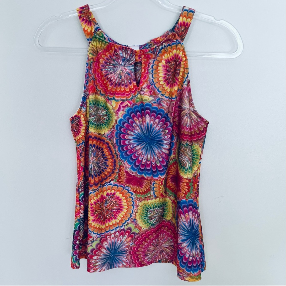Rainbow psychedelic halter tank